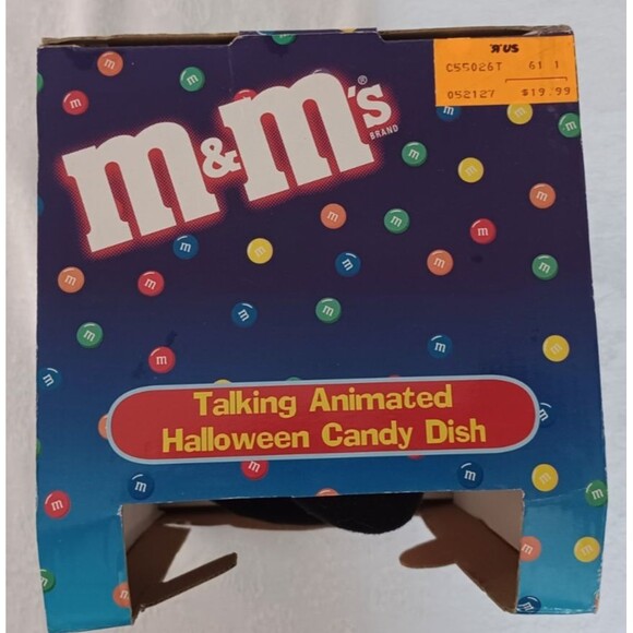 VINTAGE M&M'S TALKING ANIMATED HALLOWEEN CANDY DISH NIB - Picture 4 of 12